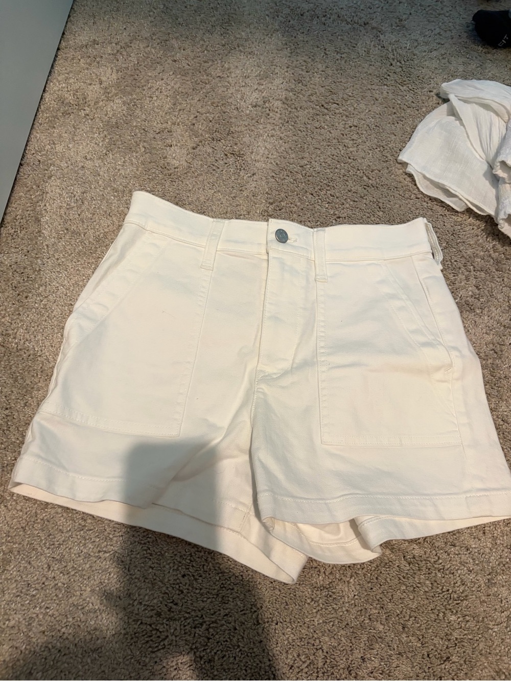 J. Crew Cream High-Rise Utility Jean Shorts